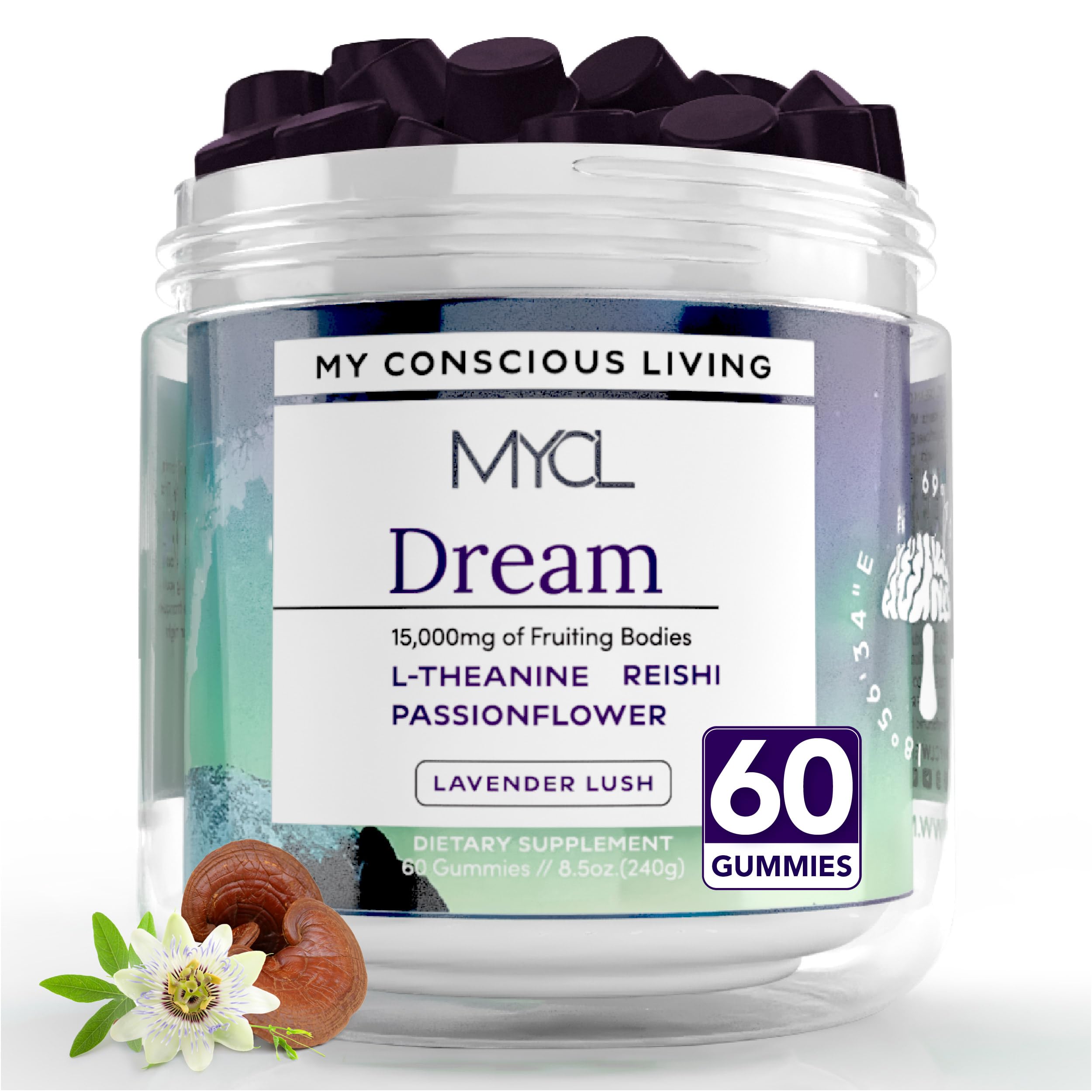 MYCL Dream Mushroom Gummies bottle front for a calming nightly ritual