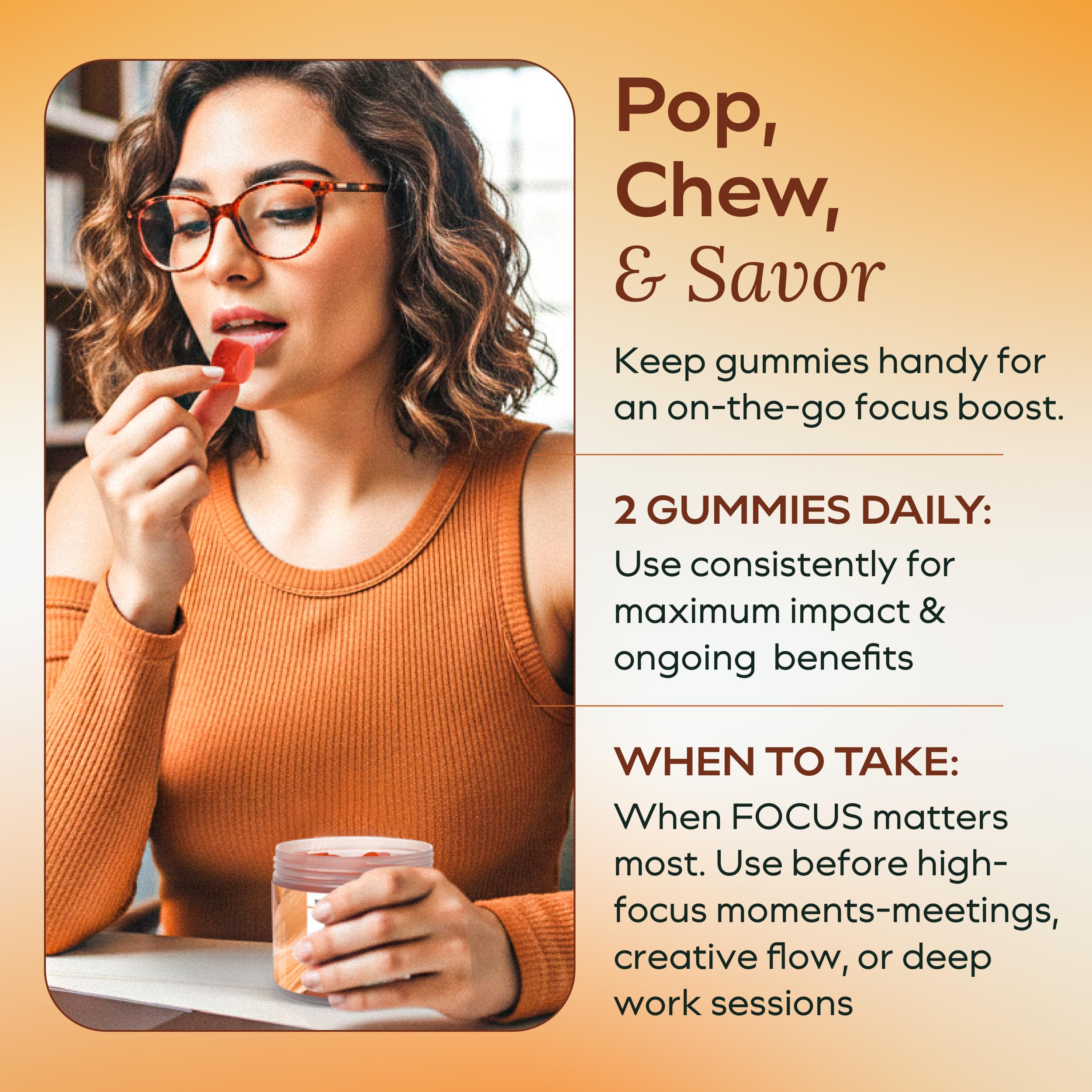 MYCL Lions Mane Gummies adults at desk for quick mental clarity
