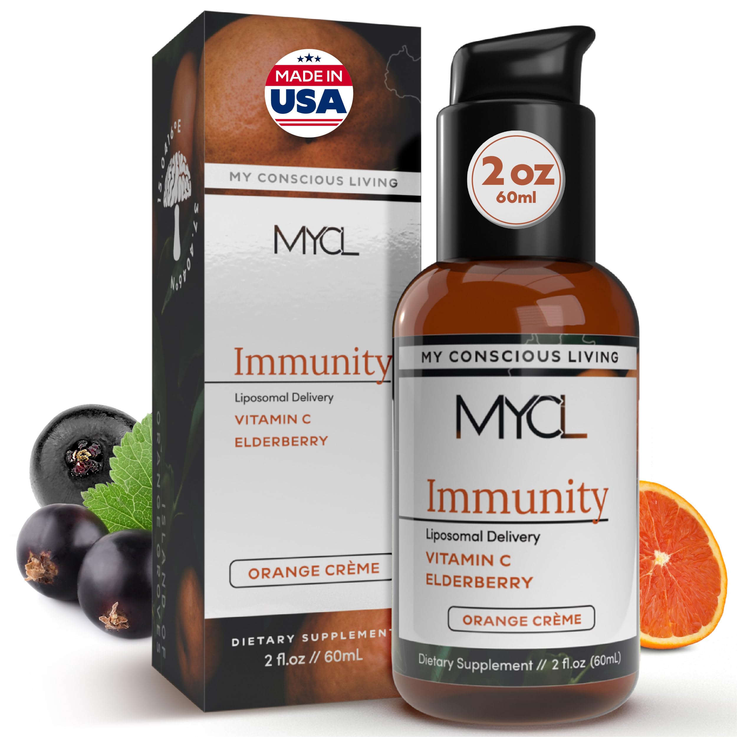 MYCL liposomal vitamin C liquid with pump for easy daily dosing