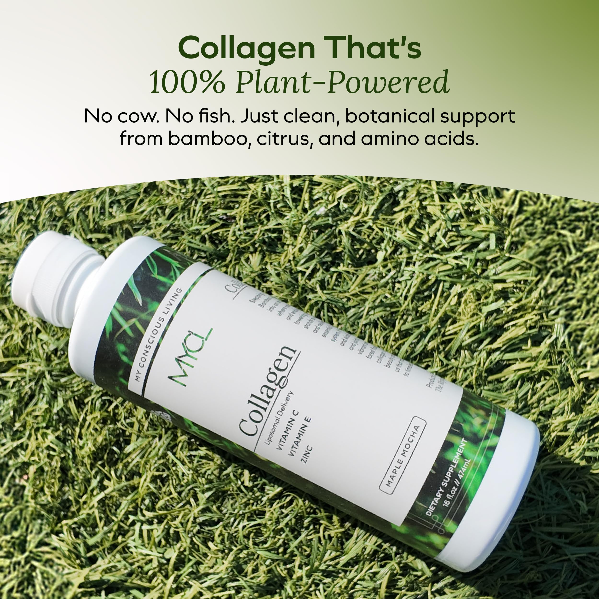 MYCL Liquid Collagen glass close-up shows smooth texture for daily wellness