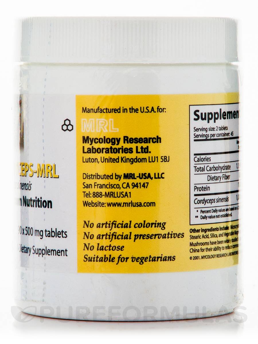 Cordyceps Sinensis MRL 90 tablets image: biomass-based blend for daily energy possibilities