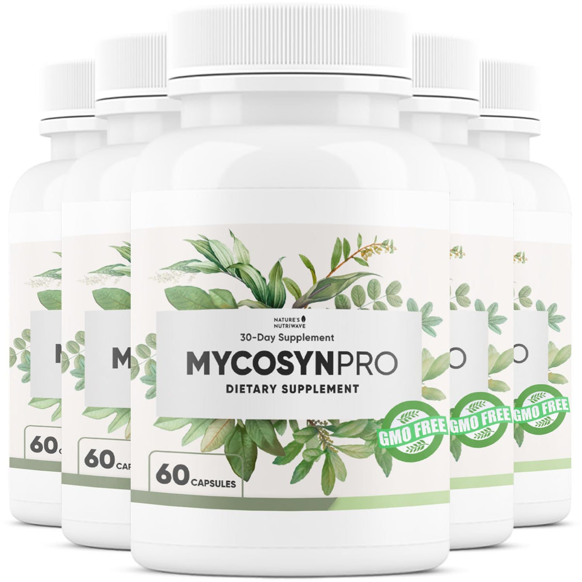Mycosyn Pro bottle front for Nature’s NutriWave, easy daily wellness.