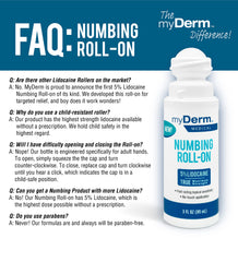 Pack of 2 label on Myderm Medical lidocaine roll-on for value.