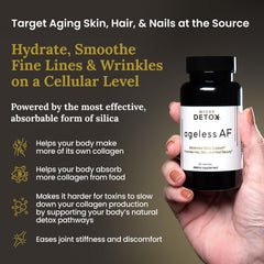 Myers Detox Ageless AF selenium close-up noting antioxidant-friendly wellness.