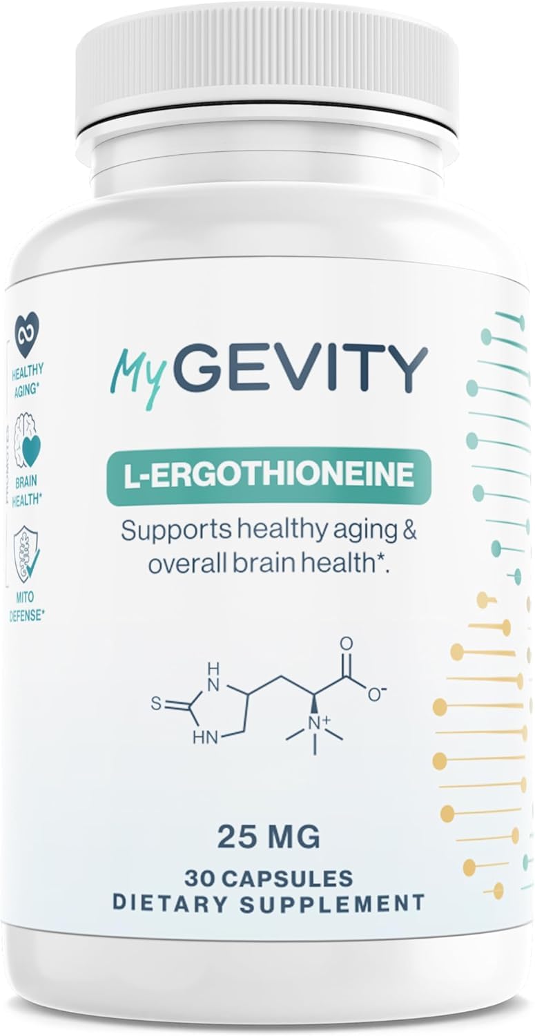 MyGevity L-Ergothioneine bottle front view, promoting daily longevity support.