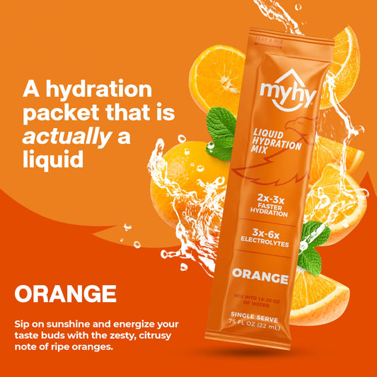 Tear-open MyHy hydration packets for quick electrolyte mix