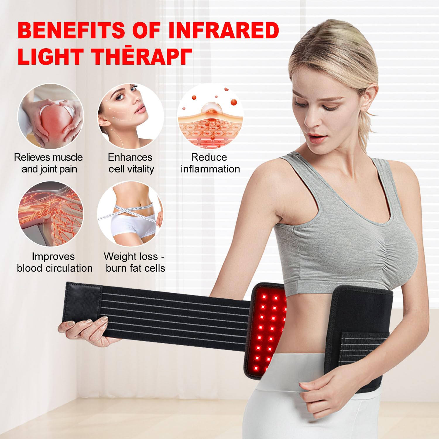 Myipyi red light therapy pad on the arm for flexible recovery and circulation.