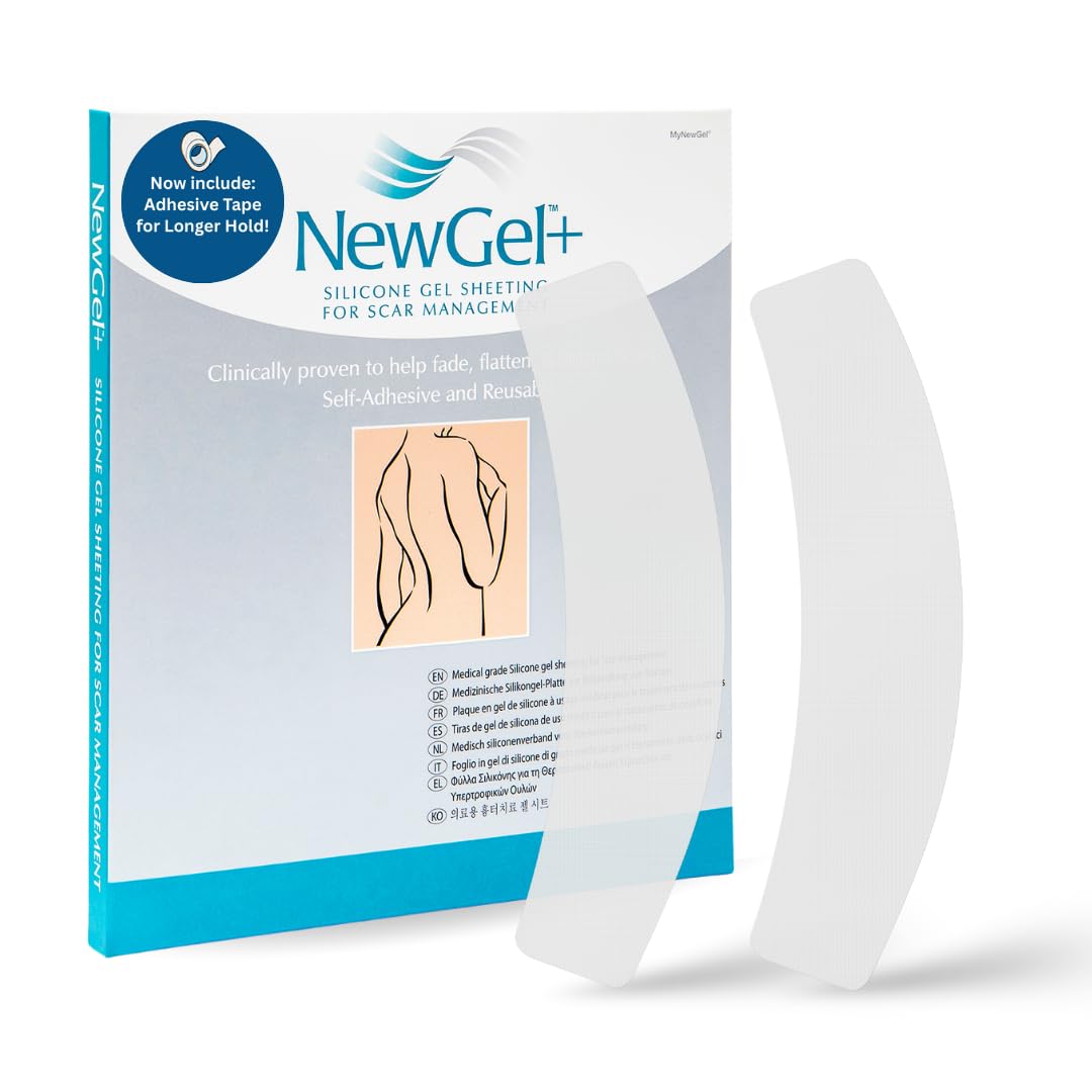 MyNewGel Plus scar sheet on abdomen for discreet scar care.