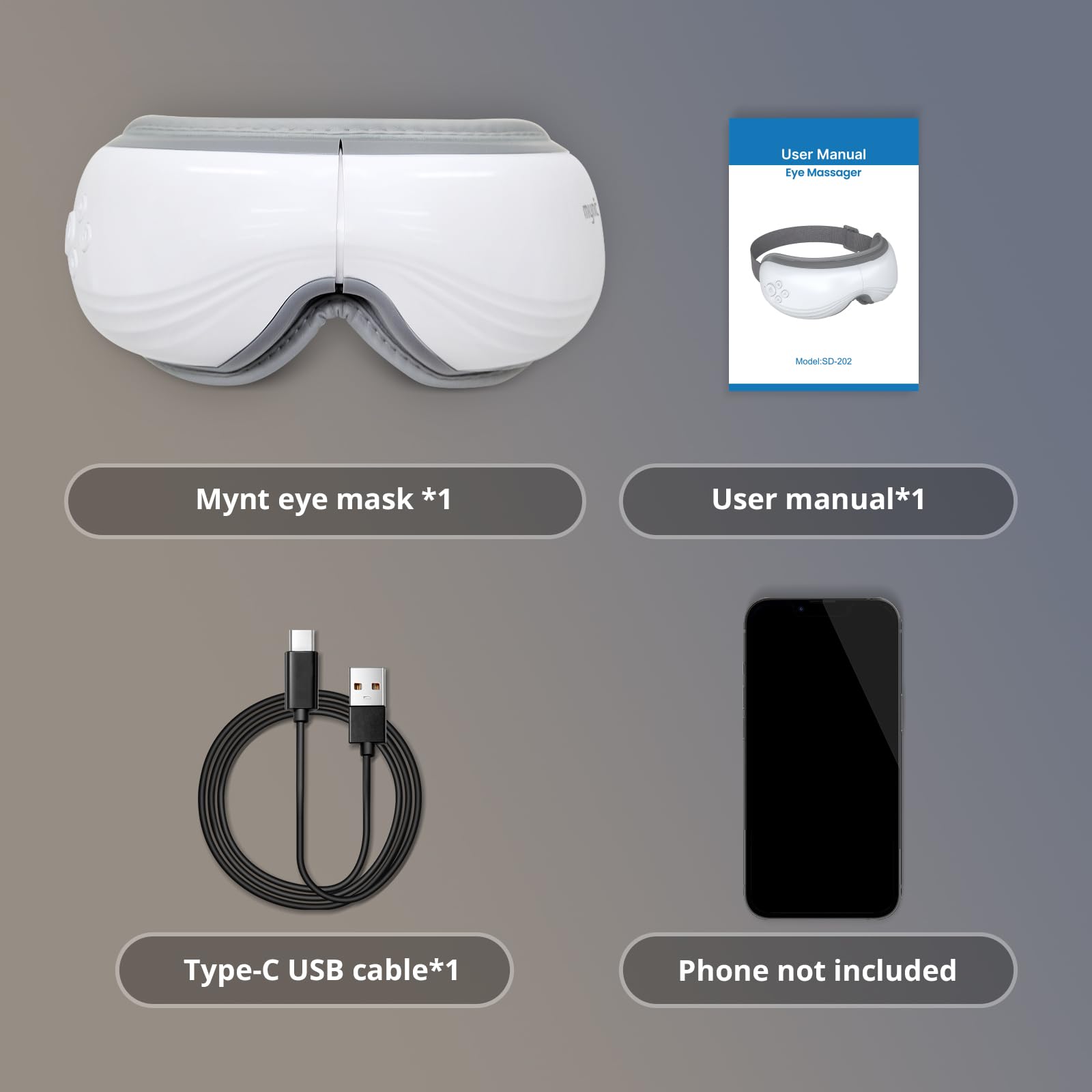 Mynt Eye Massager adjustable headband fits a wide range.