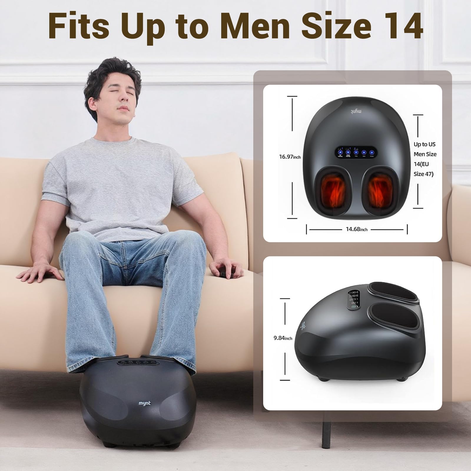 Mynt Shiatsu Foot Massager detachable sleeves for easy cleaning