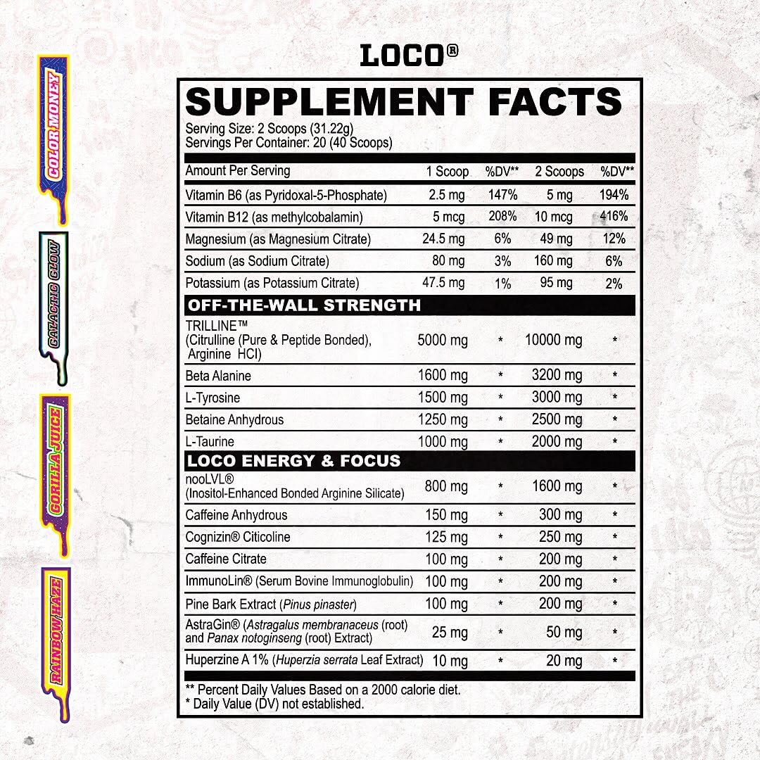 MyoBlox Loco bottle back highlights ingredients and endurance benefits.