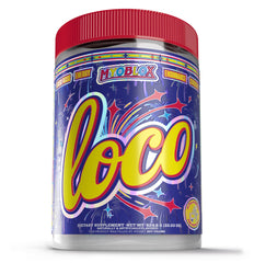 MyoBlox Loco bottle front for focused energy before workouts.