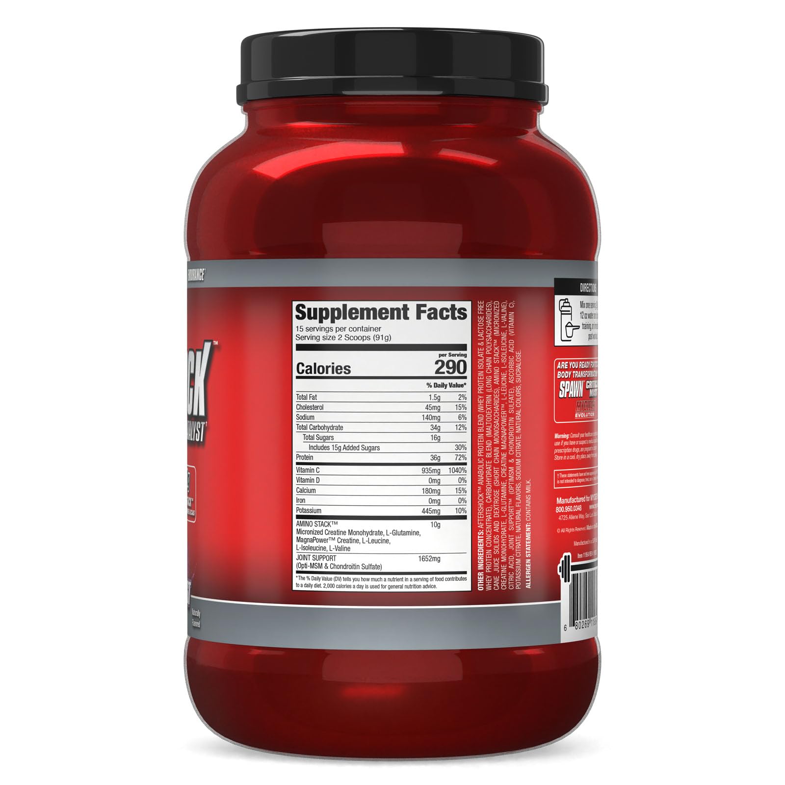 Shaker showing ready-to-mix post-workout solution for gym sessions.
