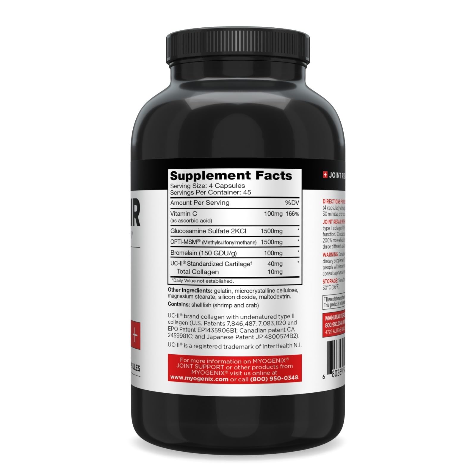 Myogenix Joint and Tissue capsules in hand show convenient daily joint care.