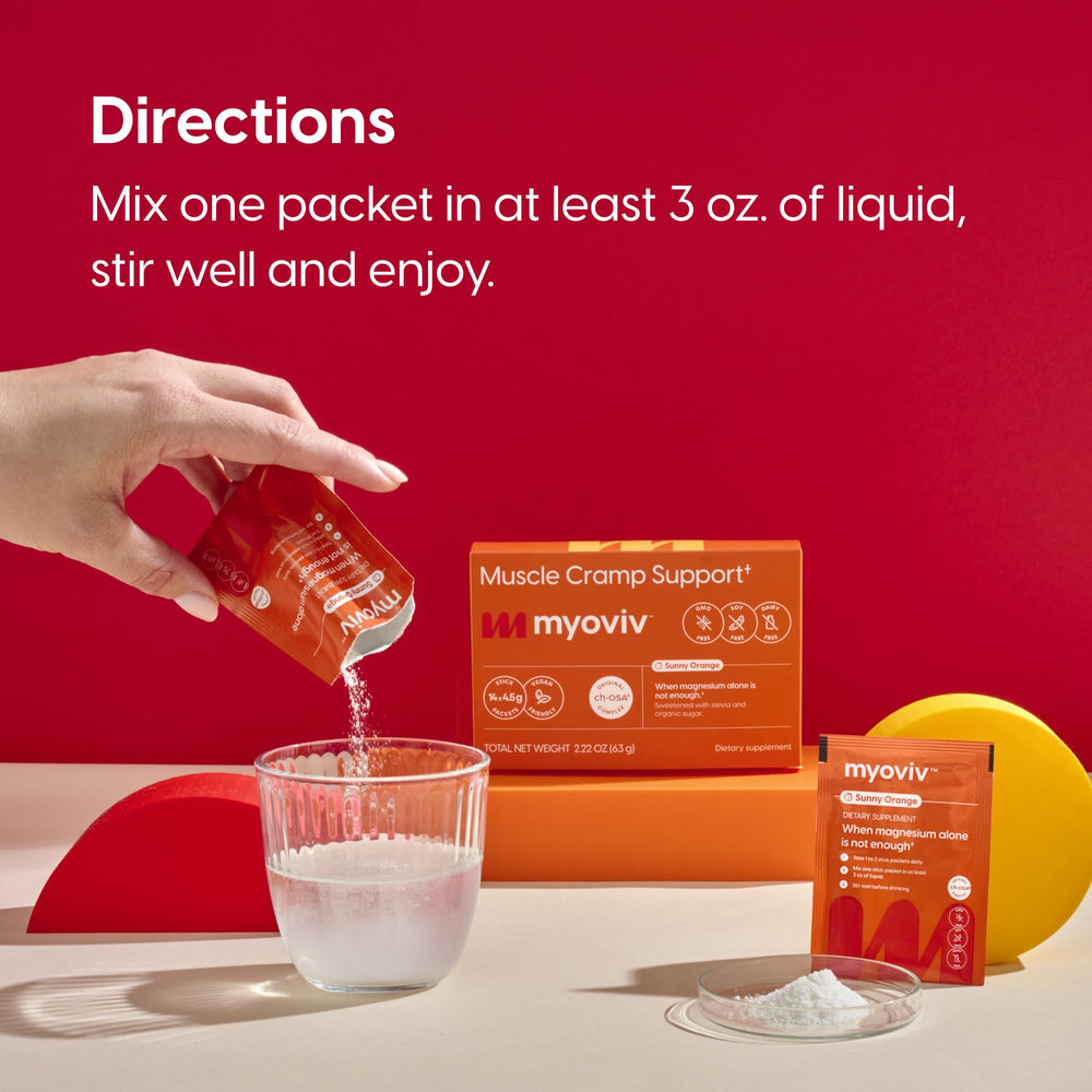 MYOVIV ingredients graphic highlights a drug-free formula