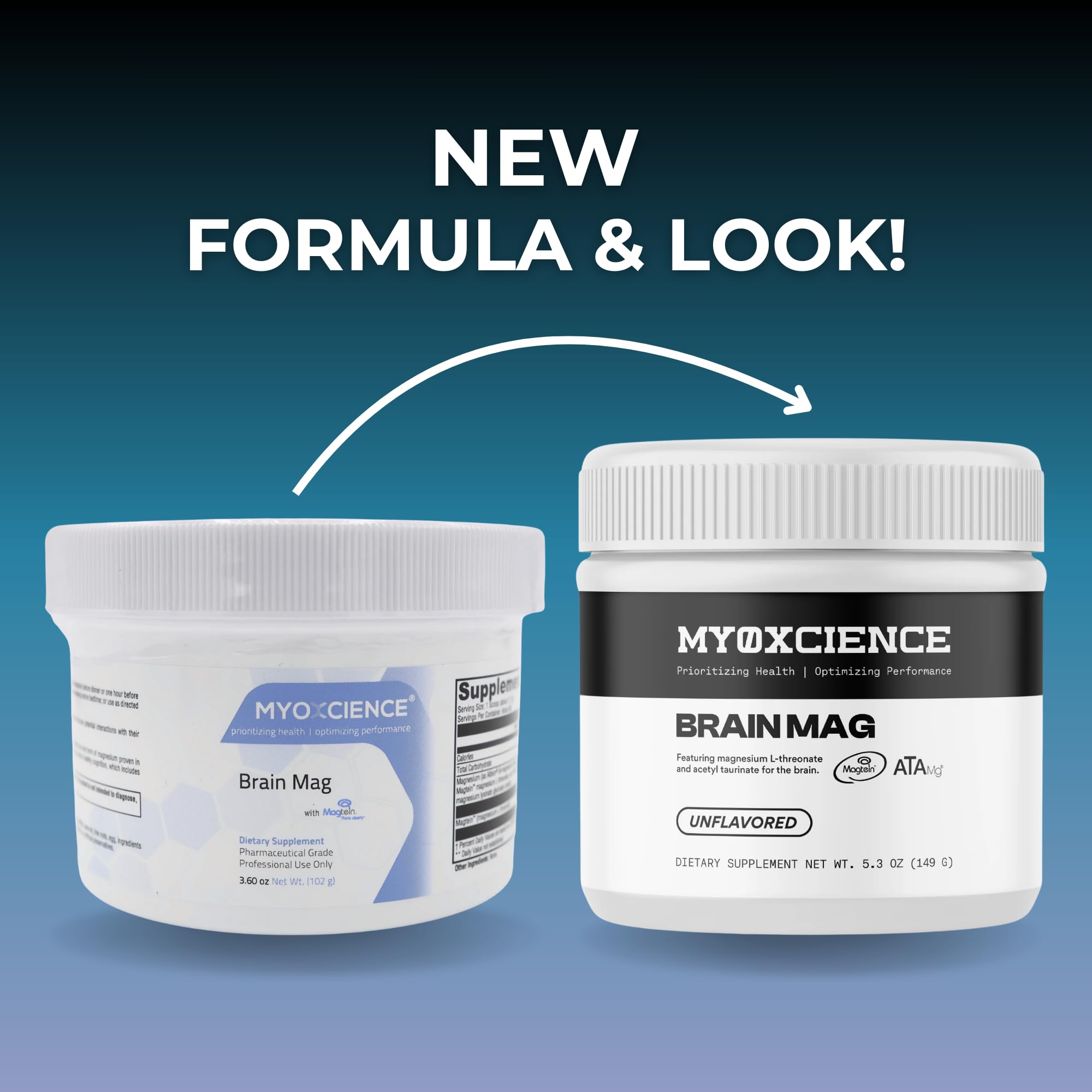 MYOXCIENCE Brain Mag powder being mixed for smooth, unflavored supplementation.
