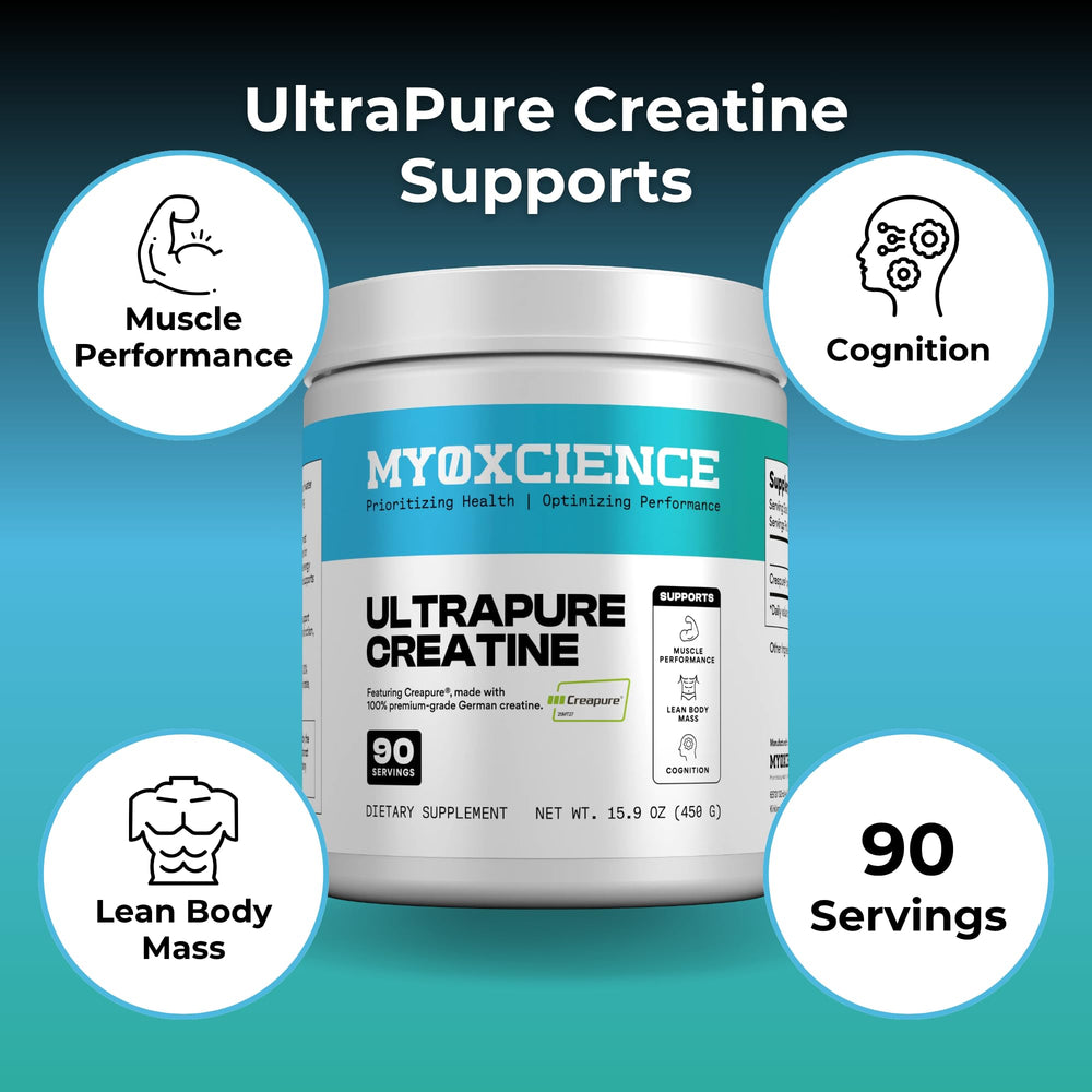 MYOXCIENCE Creapure Creatine in a glass for daily energy support