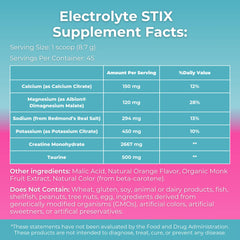 MYOXCIENCE Electrolyte STIX jar front with natural orange flavor branding