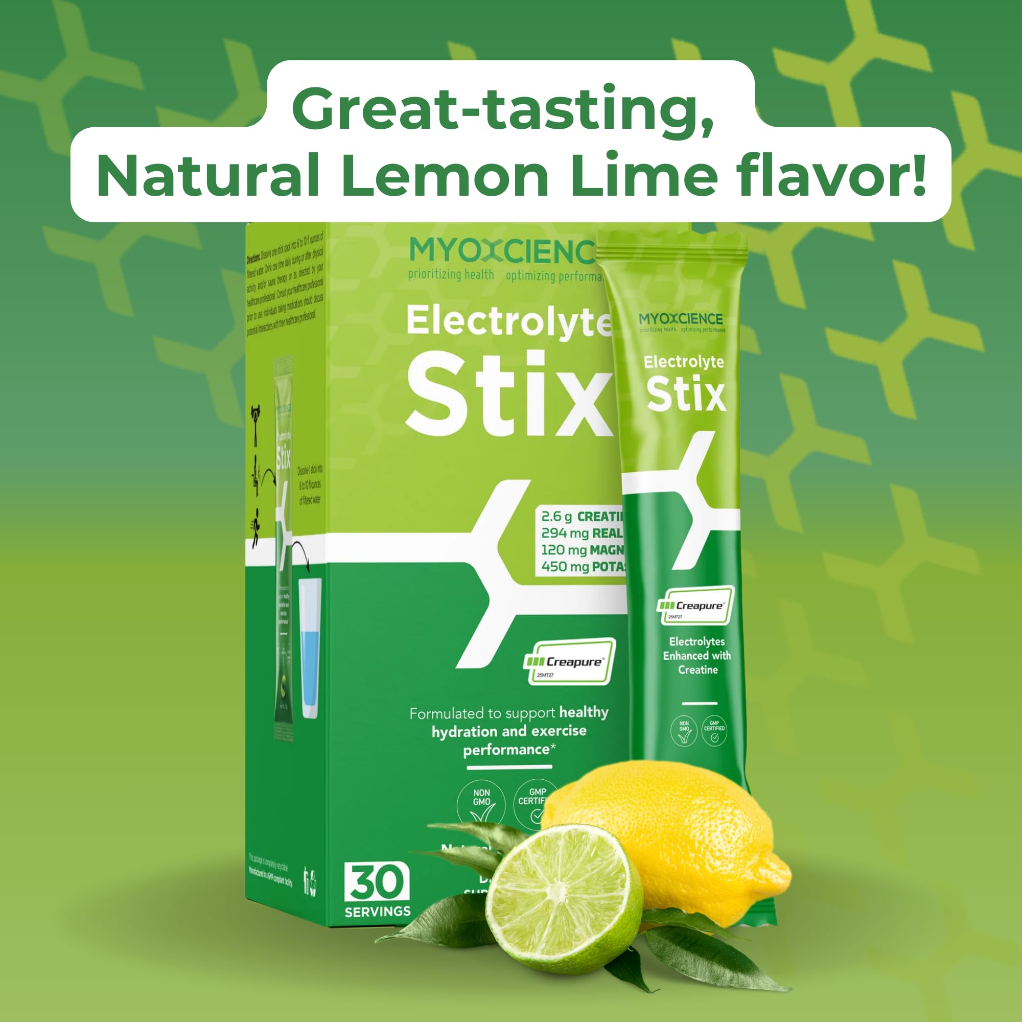 MYOXCIENCE Electrolyte STIX powder dispersion in water for smooth mixing.