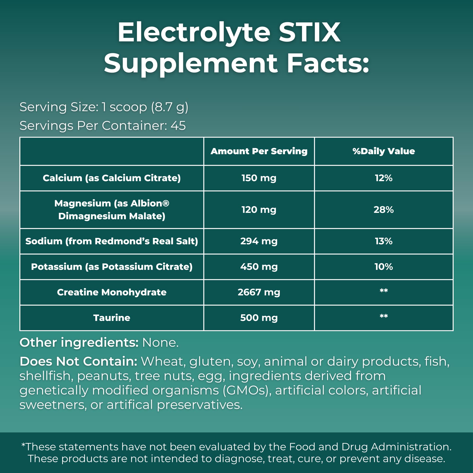 MYOXCIENCE Electrolyte STIX scoop highlights creatine per serving for potential performance support.