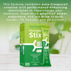 MYOXCIENCE Electrolyte STIX stick-packs ready for on-the-go hydration.