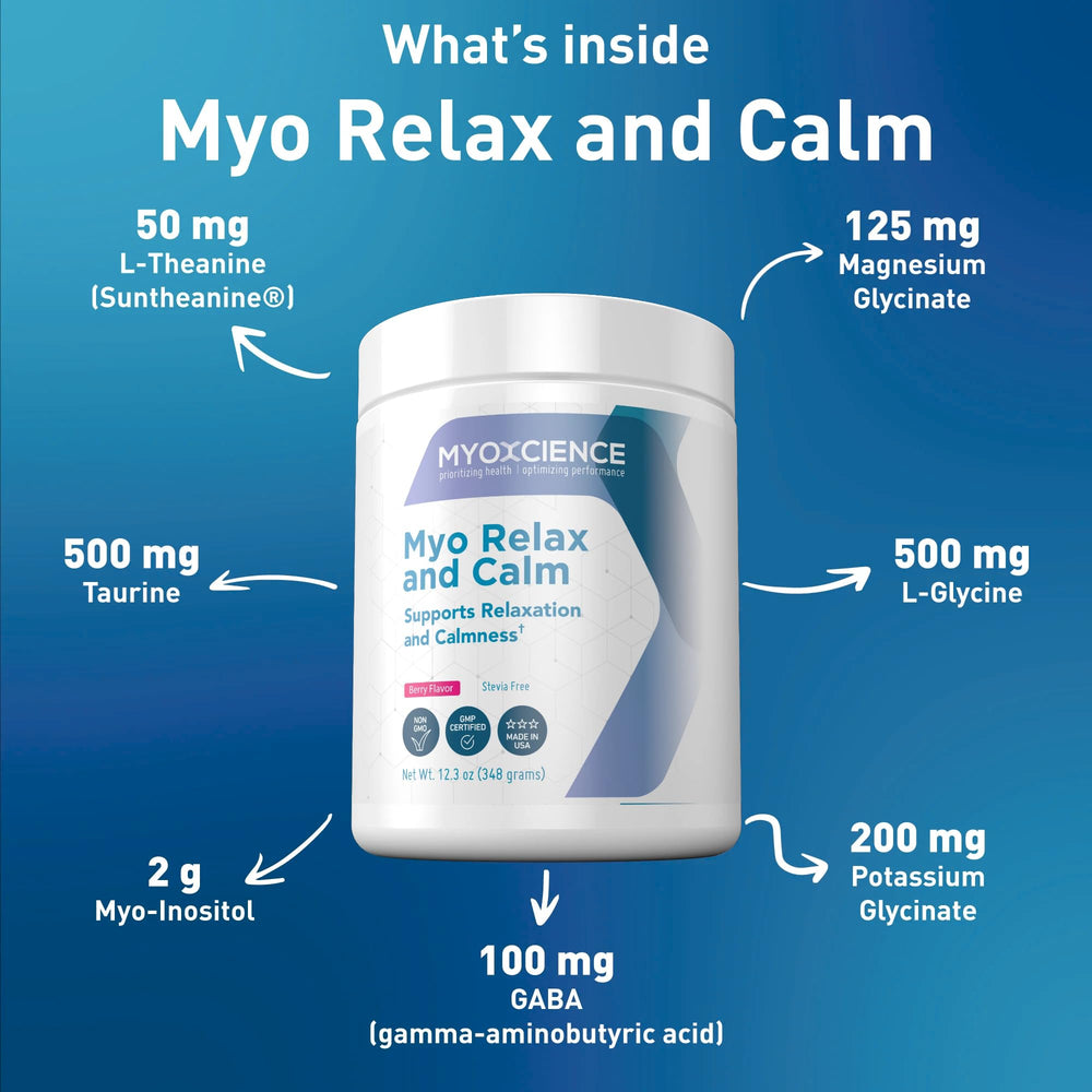 MYOXCIENCE Myo Relax dosage spoon for easy berry-flavored nightly dosing.