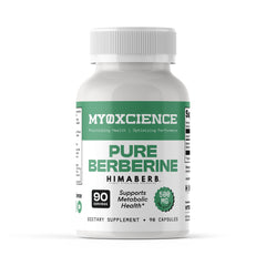 MYOXCIENCE Pure Berberine Himaberb bottle with label highlighting potential metabolic balance support