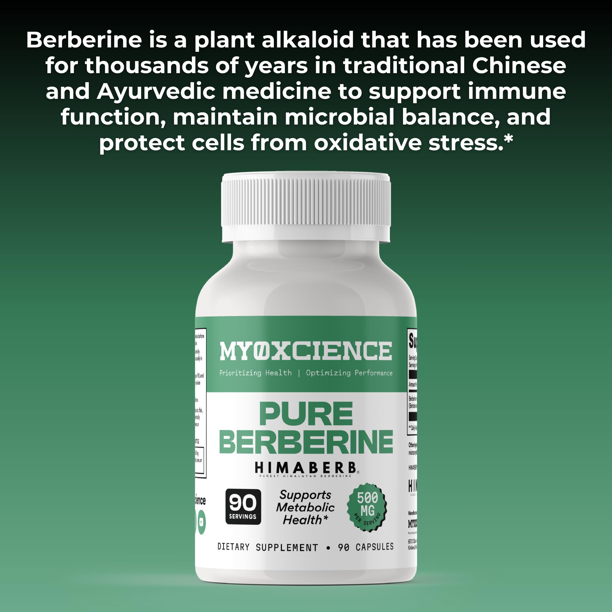 MYOXCIENCE Pure Berberine Himaberb science-backed formula with antioxidant support