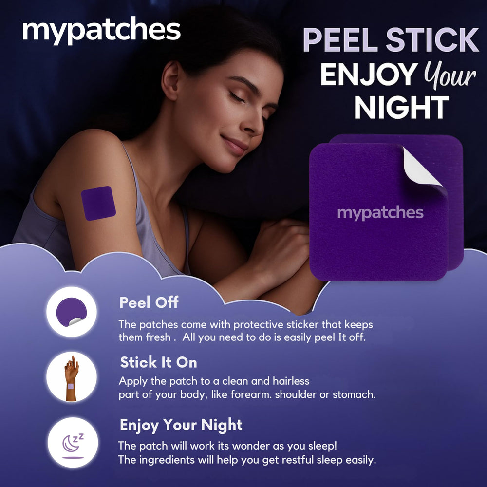 My patches Sleep Patch melatonin delivery aids sleep onset and night relaxation.
