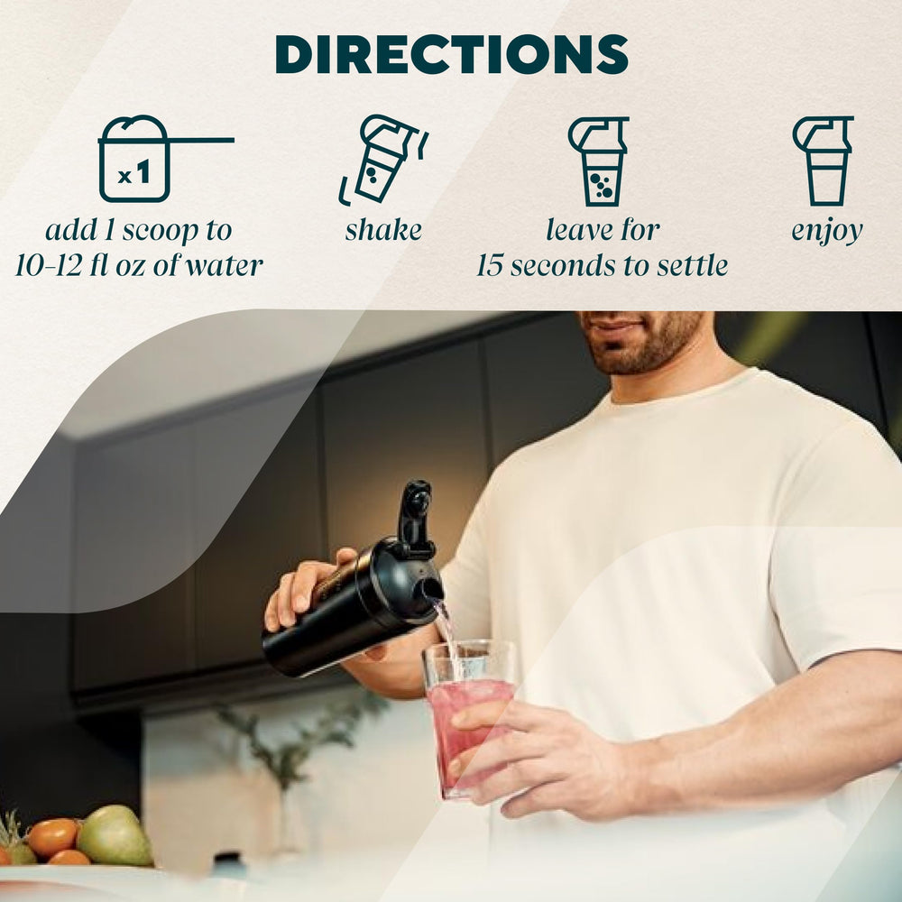 Myprotein Clear Whey Isolate shaken in a glass creates a translucent protein beverage.