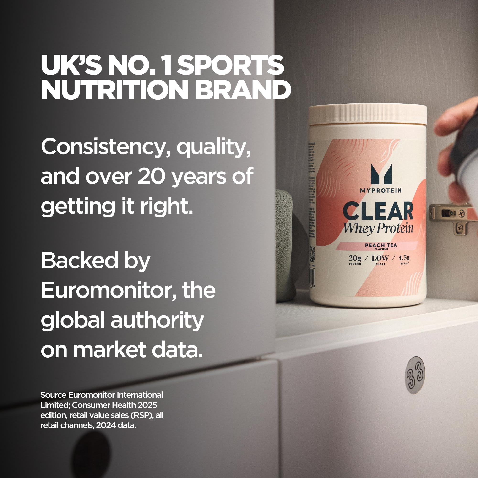 Pack of Myprotein Clear Whey Isolate Lemon Ice Tea, convenient protein source