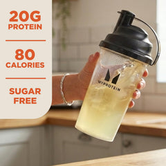Myprotein Clear Whey Isolate Peach Mango bottle, fruity flavor for daily protein.