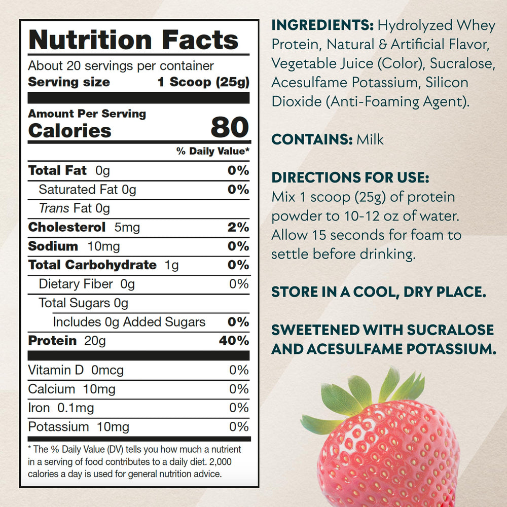 Myprotein Clear Whey Isolate Strawberry ingredients offer gluten free, naturally flavored formula