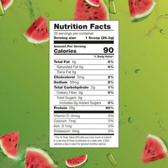 Myprotein Clear Whey Isolate Sour Watermelon glass shows refreshing, low-calorie protein drink.