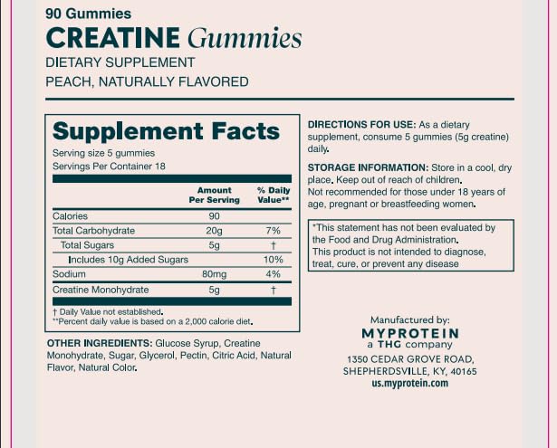 Close-up of Myprotein Creatine Gummies lifestyle shot showing everyday training support.
