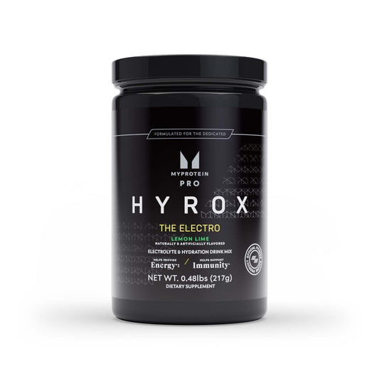 Myprotein HYROX Electro Lemon Lime tub ready for workout hydration