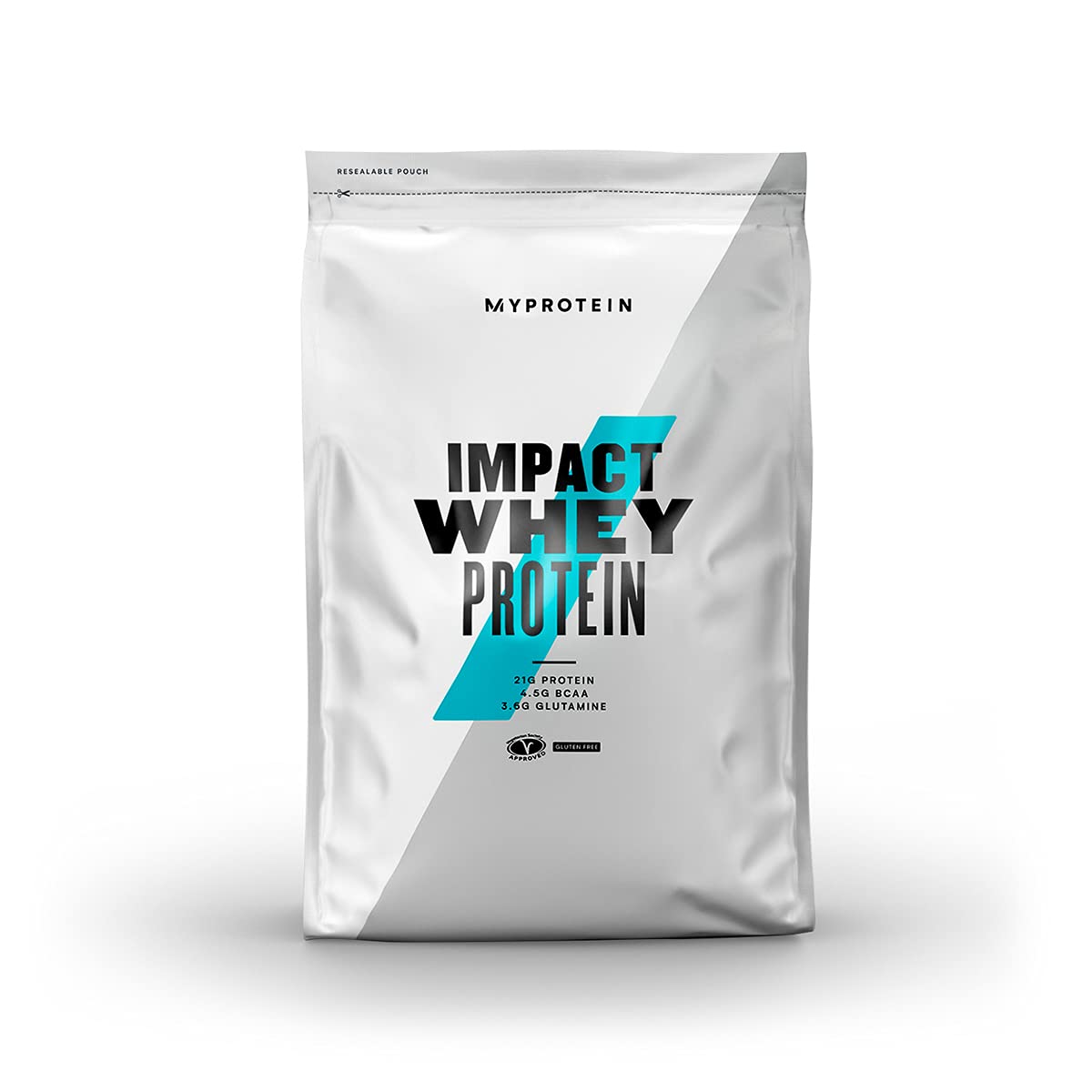 Myprotein Impact Whey Protein Blend Fruity Cereal tub on counter, supports post-workout recovery.