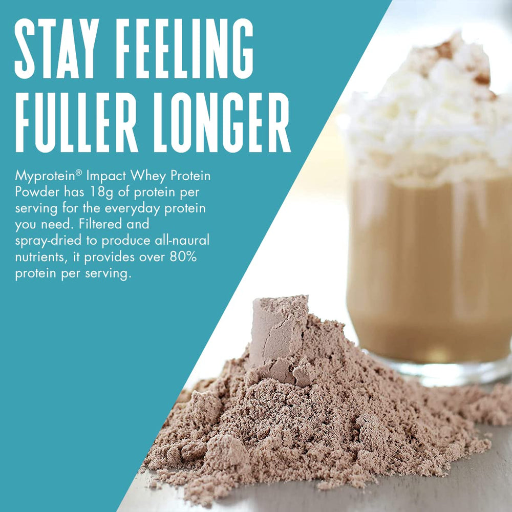 Myprotein Impact Whey Isolate Mocha shaker ready for post-workout drinks.