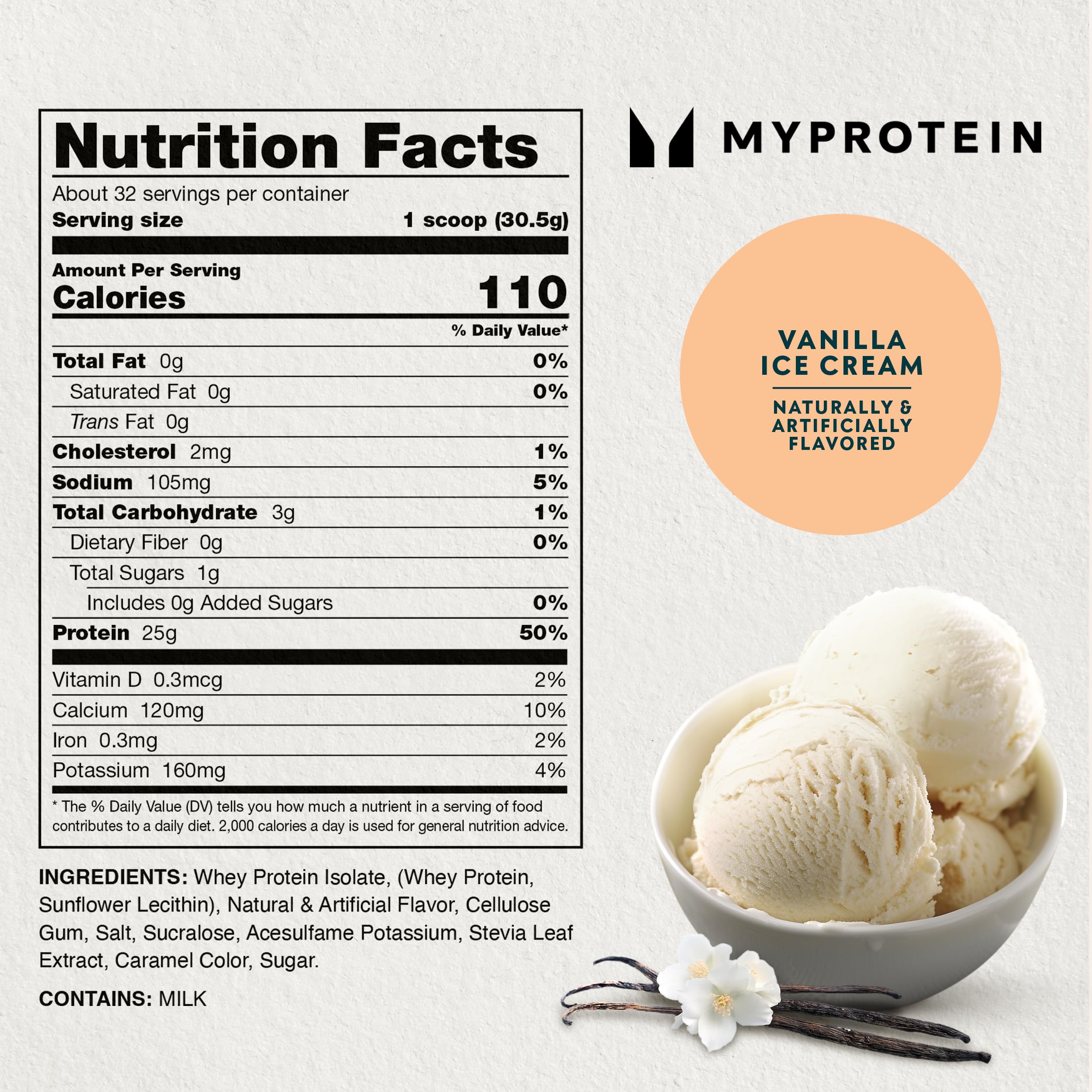 Myprotein Impact Whey Protein Isolate glass with milk ready to blend