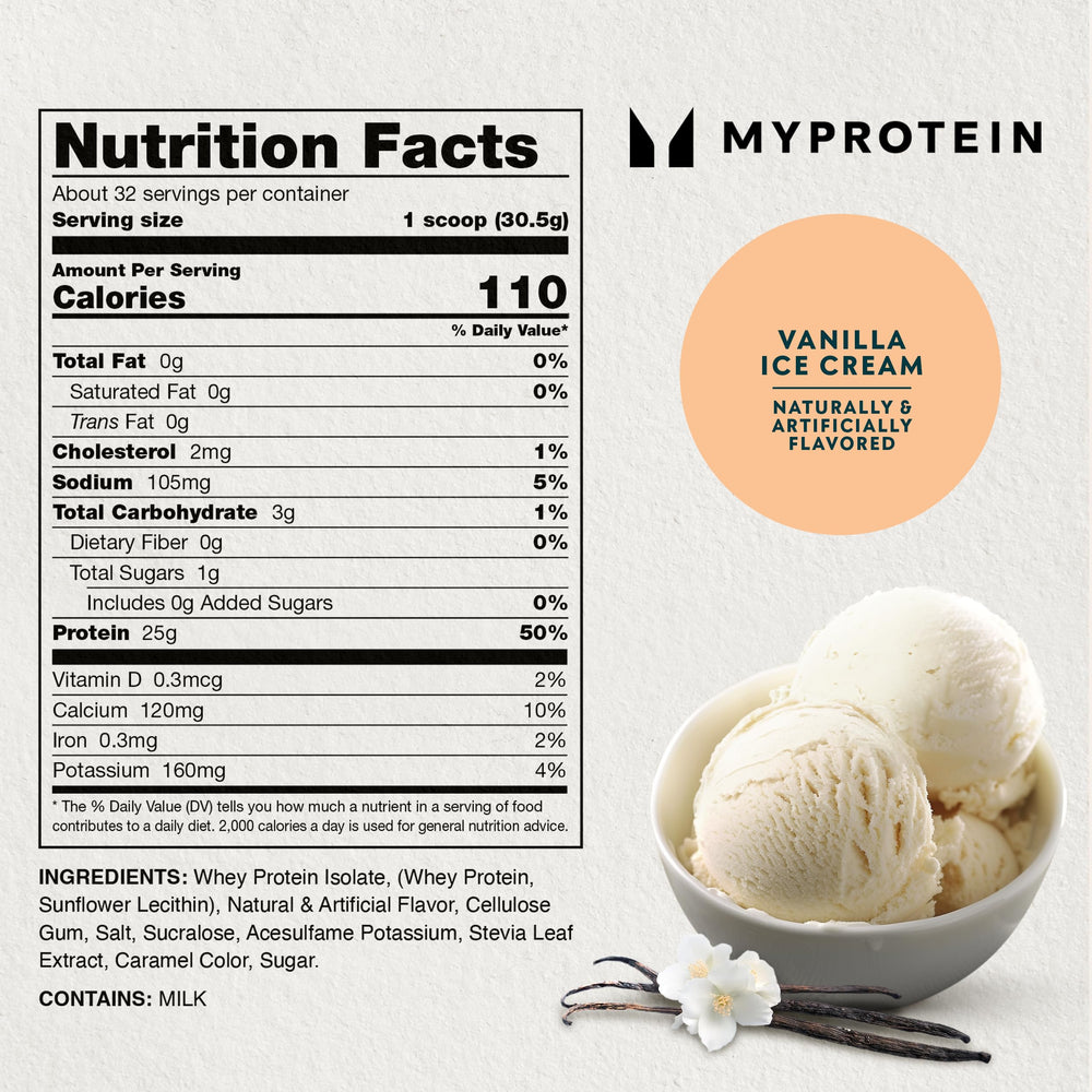 Myprotein Impact Whey Protein Isolate glass with milk ready to blend