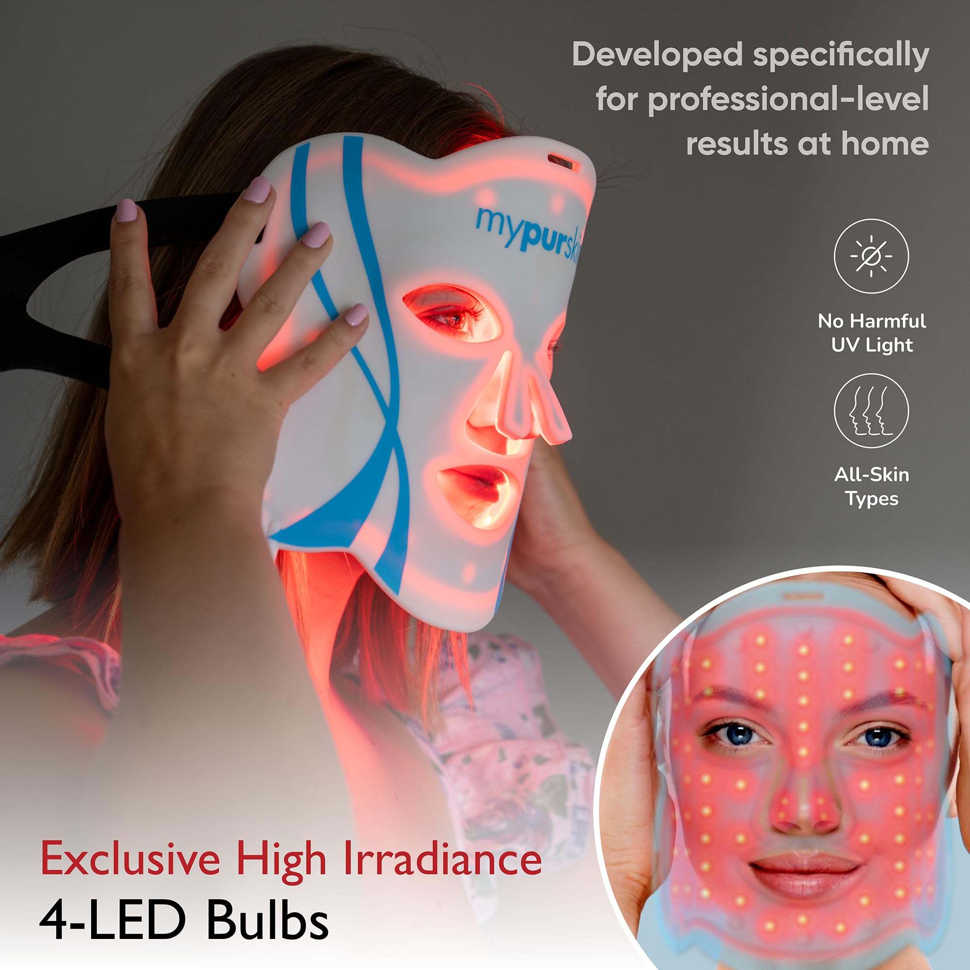 mypurskin Pro Grade Light Therapy Mask controller and timer for flexible sessions.