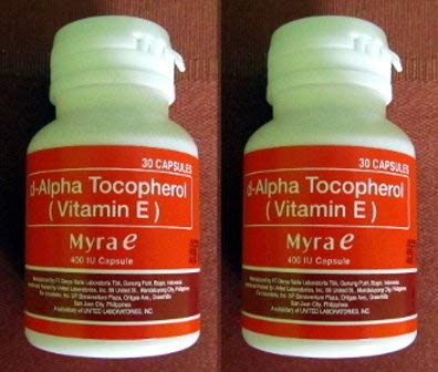Myra E tocopherol 400 capsules bottle for glowing skin support