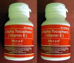 Myra E tocopherol 400 capsules bottle for glowing skin support