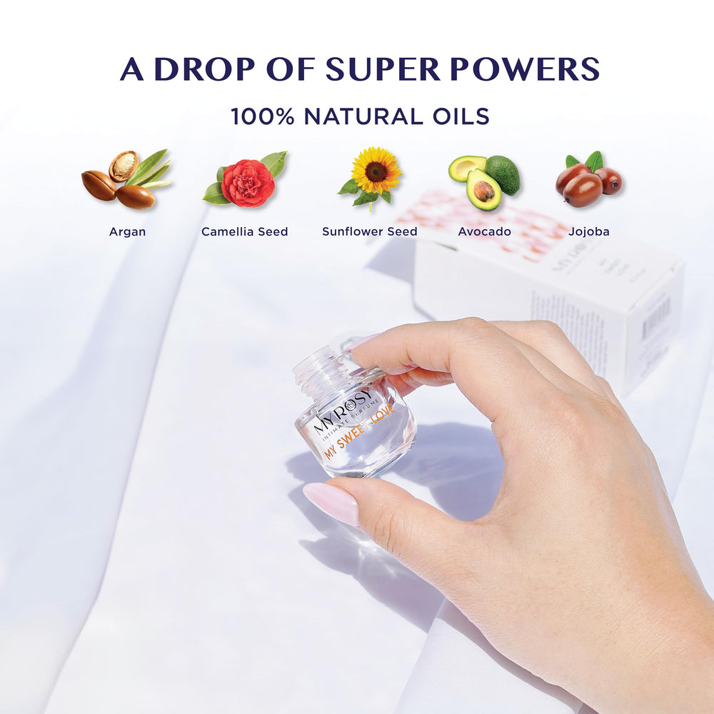 MYROSY My Sweet Love alcohol-free formula gentle on sensitive skin.