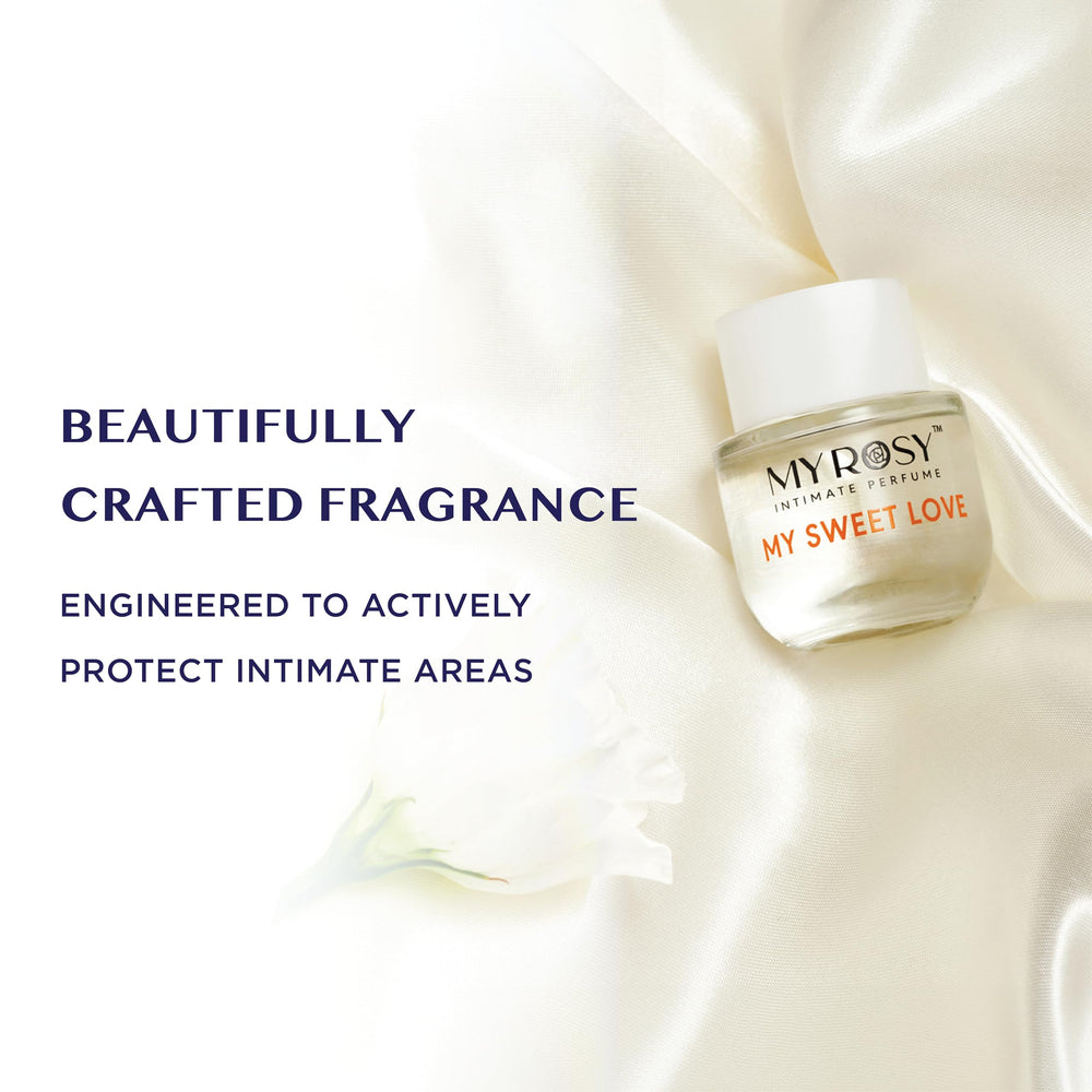 MYROSY My Sweet Love intimate-area application supports a fresh feel with an alcohol-free formula.