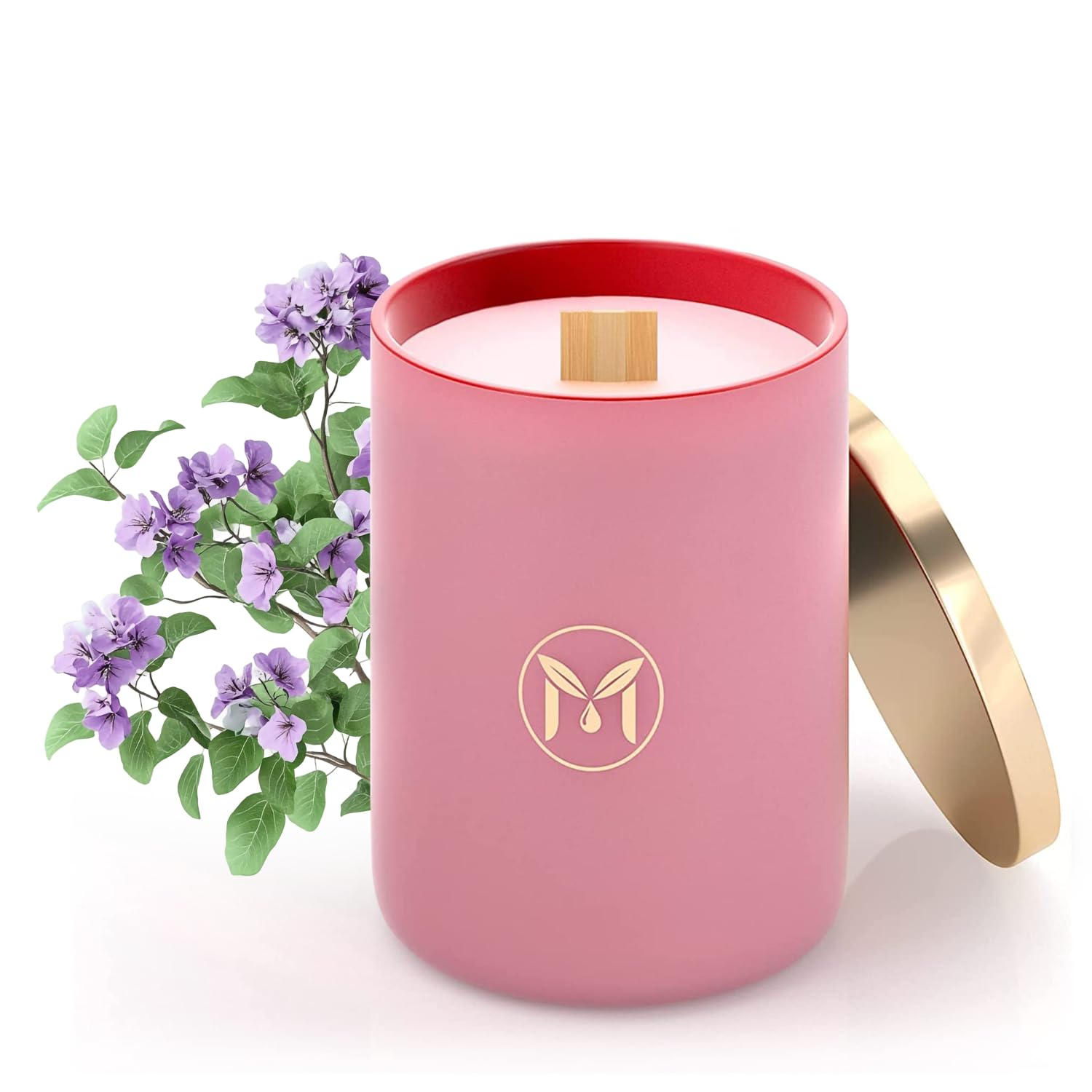 Myrrh Bliss of Essence MyrrUSA Rose Candle jar glows warmly for cozy living room ambiance
