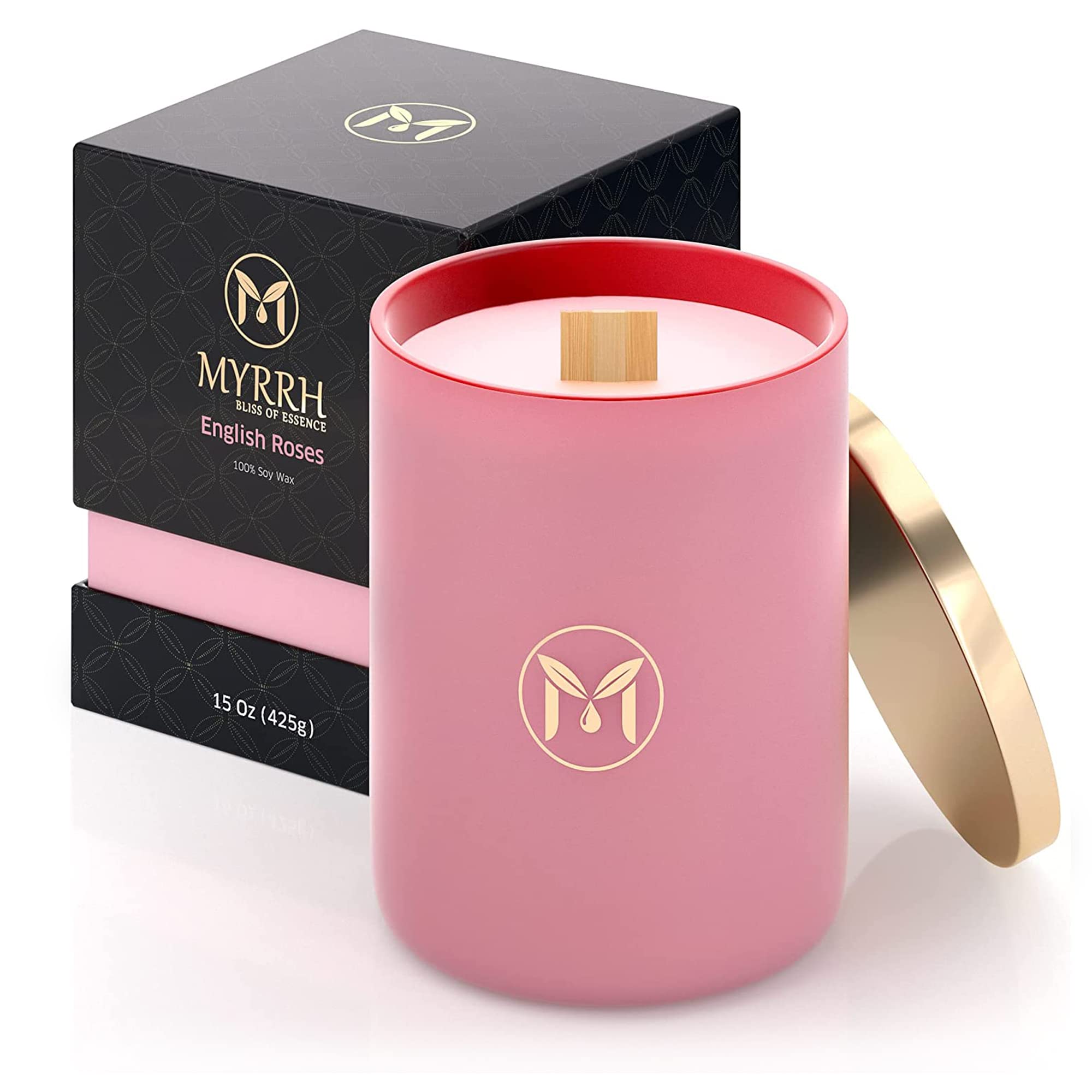 Myrrh Bliss of Essence Rose Candle wick crackles for a campfire mood