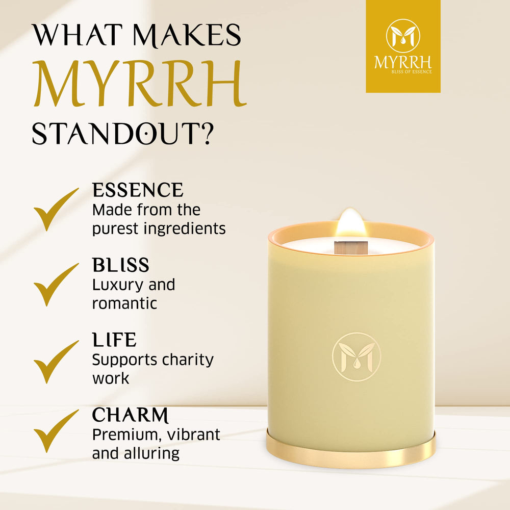 Myrrh Bliss camphor blend promotes calm environments.