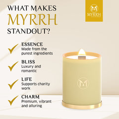 Myrrh Bliss camphor blend promotes calm environments.