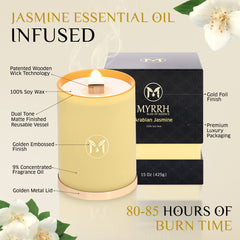Myrrh Bliss luxury gift-ready jar with gold foil.